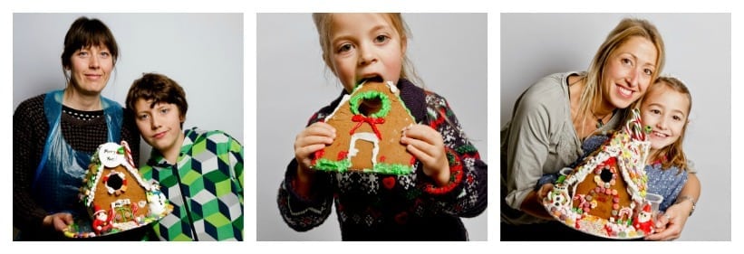 children enjoying their gingerbread houses following a Brighton Cakes Gingerbread Workshop