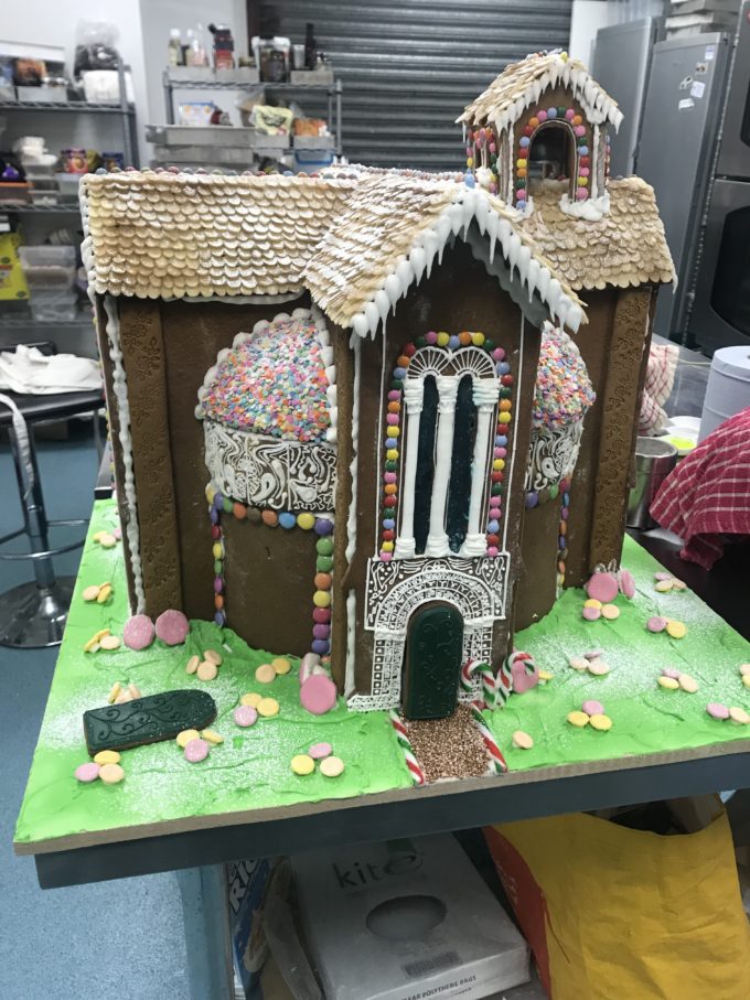 Gingerbread chapel based on real life chapel in Guildford