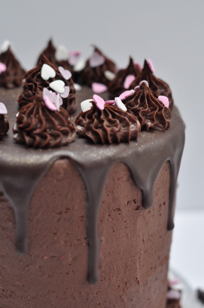 another close up of rich vegan chocolate cake