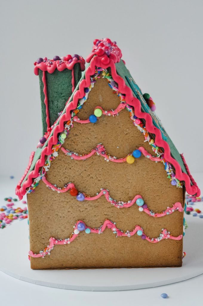 Back of extra large gingerbread house